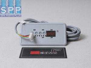 80-0207 - Spa Side Overlay,HYDROQ,ECO-5,4BTN,LED,(P1-LT-UP-DN) - 80-0207