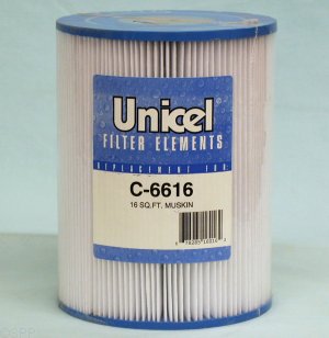 C-6616 - Filter Cartridge,UNICEL,16 Sq Ft,6-1/4 Inch OD x 8 Inch Long - C-6616