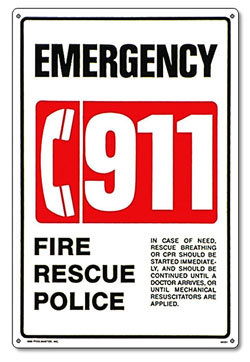 PM40331 - Pool & Spa Sign - 911 Emergency - 40331 - PM40331