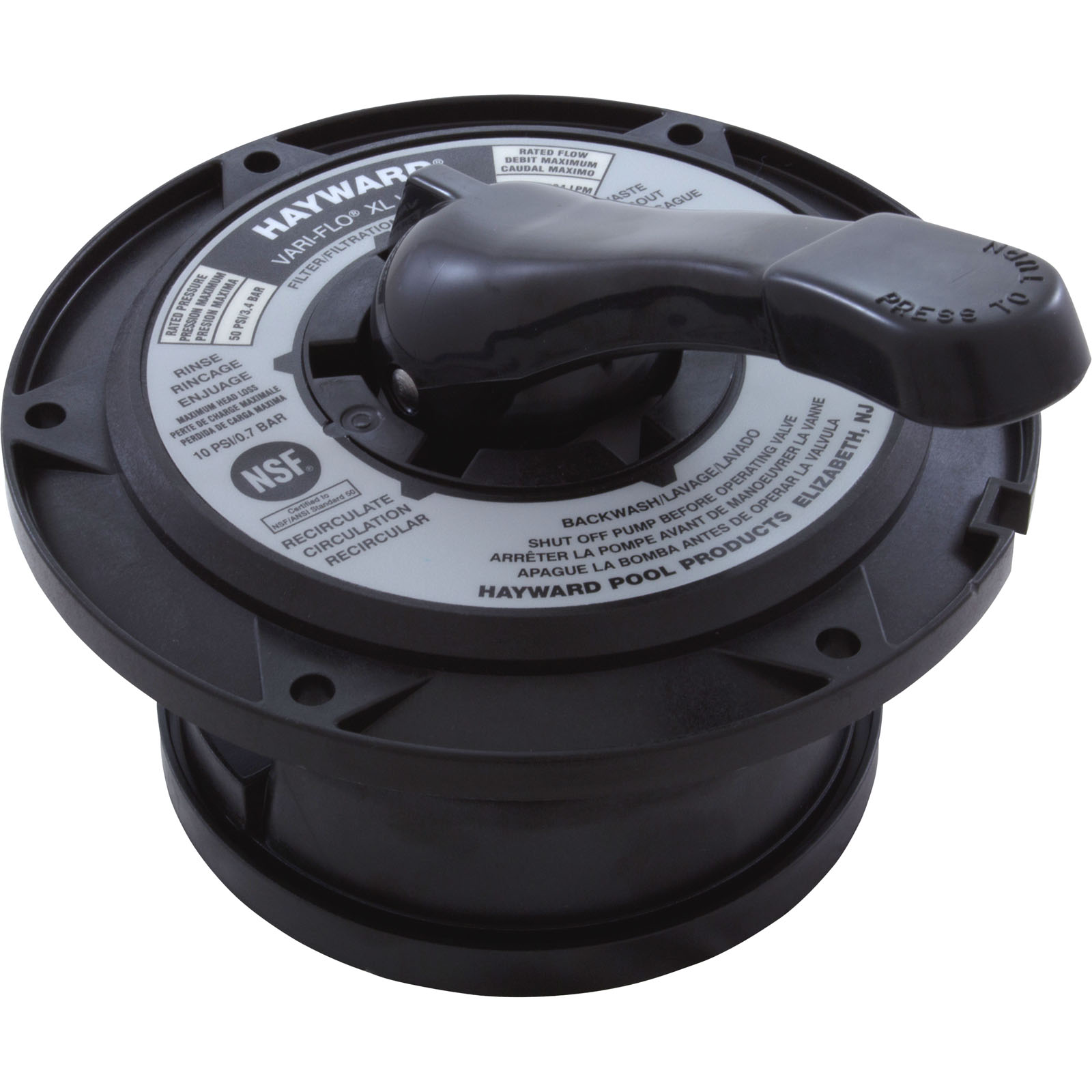 SPX0714BA - Lid Assembly, Hayward SP0714T Vari-Flo XL Valve /w gasket - SPX0714BA - HAYWARD PARTS