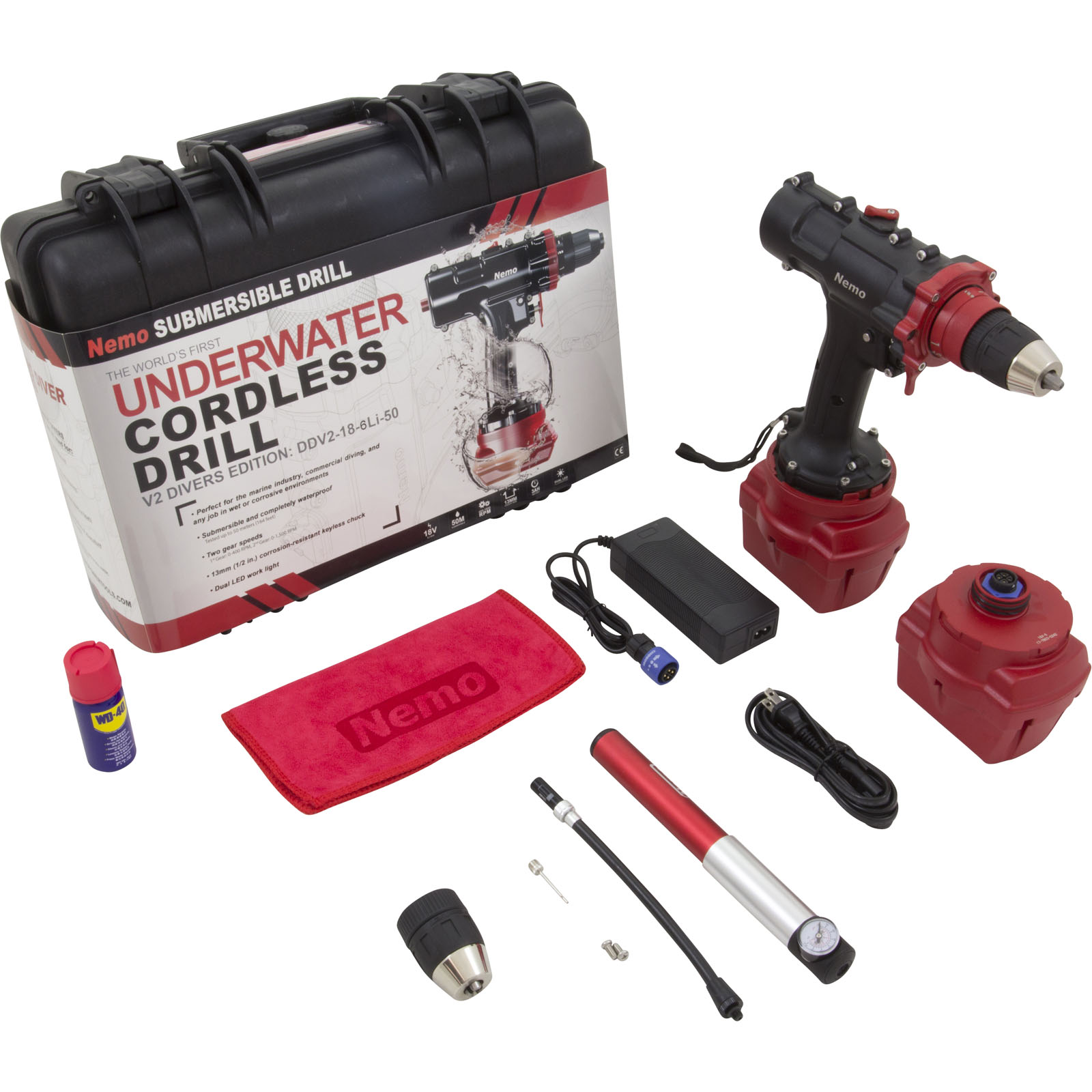 99-645-1005 - Underwater Drill, Nemo, Diver Model, 164 Ft Depth, 6Ah - DDV2-18V-6Li-50 - 99-645-1005 - N