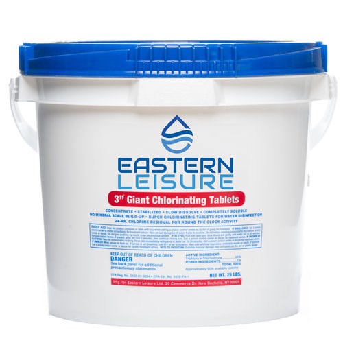 EL2225 - Eastern Leisure Slow Dissolve Chlorine Tablets - 25lbs - Wrapped Tablets - EL2225